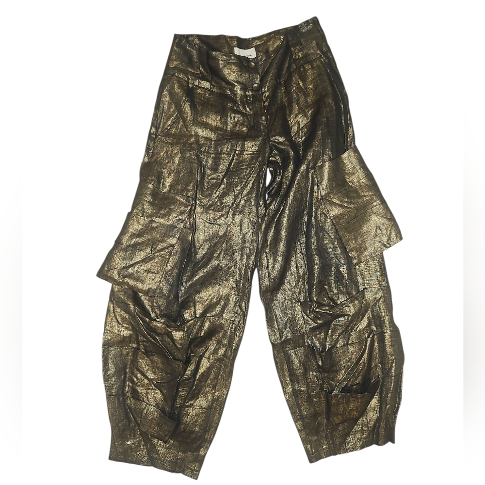 Metallic Gold Designer Harem Pants